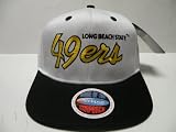 NCAA Long Beach State CSULB 49ers Script White Black 2 Tone Snapback Cap