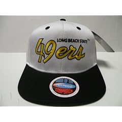 NCAA Long Beach State CSULB 49ers Script White Black 2 Tone Snapback Cap