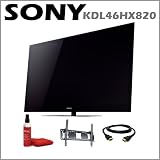 Sony BRAVIA KDL46HX820 46-Inch 1080p 3D LED HDTV with Built-In Wi-Fi Black + TV Wall Mount + 6FT HDMI Cable + Screen Cleaning Kit