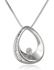 "Love Beyond Words" Sentiment Diamond Pendant Necklace, 18"