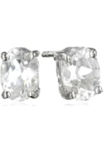 Sterling Silver Oval Gemstone Earrings