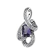 14K White Gold Amethyst and Diamond Pendant/Slider