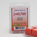 2-Pack Island Nectar Scented Wax Melts from EcoScents - Ripe mango, juicy pineapple and wild berries with hints of lush, sugary vanilla, coconut and musk. Maximum scent load delivering 120+ hours of fragrance.