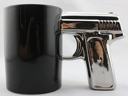 Black&silver-pistol cup,gun mug,mug