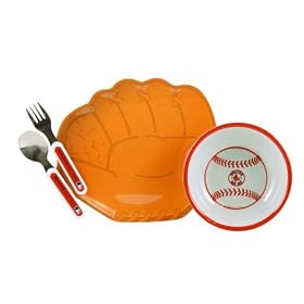 Boston Red Sox Baseball Glove 4 Piece Dish Set