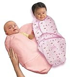 SwaddleMe BP2LB+B2P, 2 Stück: Neugeborenes/Baumwolle/Marienkäfer und Rosa - Ganzkörper-Pucksack ist ideal bei Schreibabys. Small.