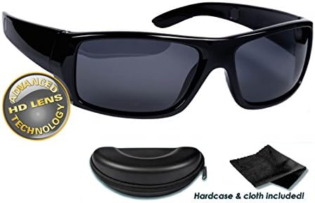 Utrax Clear View Vision UV protection Wraparound Driving Glasses Polarized Sunglasses Supreme HD Black