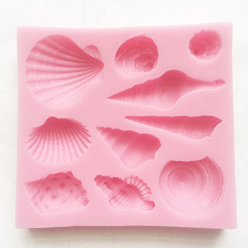 Food Grade Assorted SEA SHELL sea shells seashell fondant icing silicone Candy mold, Sugarcraft Cake Decoration non stick Sugar paste, Chocolate, Fondant, Butter, Resin, Cabochon, Polymer Clay, fimo, gum paste, PMC, Wax, Soap Mold 8.2 x7.5 x1.5 cm, 100g