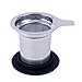 Stainless Steel Tea Infuser Strainer Steeper and Measuring Spoon Set by Simpletes. Extra Fine Mesh Basket Perfect for Loose Leaf Tea. Brew In Mug, Cup, or Small Teapot