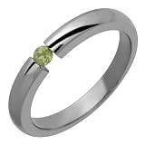 Amber Peridot Titanium Ring