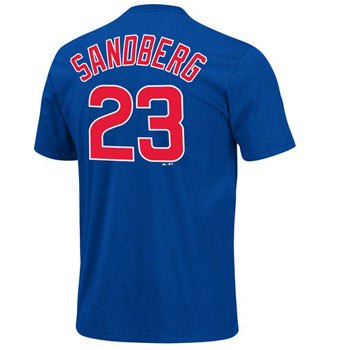 Ryne Sandberg Chicago Cubs Majestic Cooperstown Royal Blue Player T-shirt - M