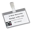 5 Star Office Name Badges Security Landscape with Plastic Clip 60x90mm (Pack 25)