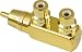 American Recorder (ART) RCA Male to 2 RCA Female Right Angle Adapter, Gold