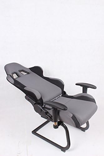EZ Lounge Modern Racing Car Seat Office Jeep Side Desk Gaming Chair (Gray/Black)