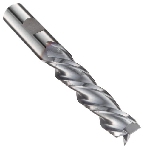 Niagara Cutter 78646 High Speed Steel (HSS) Square Nose End Mill, Inch, Left Hand, Weldon Shank, TiCN Finish, Roughing and Finishing Cut, 37 Degree Helix, 3 Flutes, 4.25" Overall Length, 0.375" Cuttin