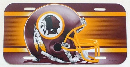 NFL Washington Redskins 6″ x 12″ Styrene Plastic License Plate