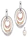 Oval Yellow Rose White Gold Plated C.Z. Diamond Drop Earrings