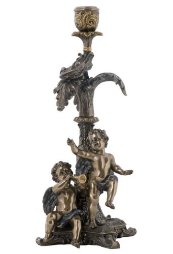11.75 inch Burnished Bronzehued two Cherubs