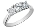 Jewelry : Diamond Engagement Ring and Three Stone Anniversary Ring 1.5 Carat (ctw) in 14K White Gold (Certified)