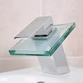 Design Wasserhahn Glas Wasserfall Bad Armatur - inkl. Montagematerial