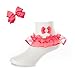 DressForLess Multi Color Girls Socks with Color Ruffled Organza Lace and Ribbon