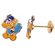 Yellow Gold Looney Tunes Road Runner Earrings