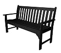Recycled Plastic Vineyard 60" Bench by Polywood Frame Color: Black