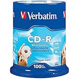 Verbatim 700 MB 52x 80 Minute Blank White Surface Disc CD-R, 100-Disc Spindle 94712