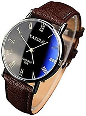 Luxury Fashion Mens Leather Busines Analog Watch Charm Quartz Watches