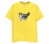 Norwegian Forest Cat- Image T-Shirt, Yellow, X-Large