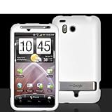 White Rubberized Snap-On Hard Skin Case Cover for HTC Verizon Thunderbolt / ....