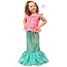 2 Item Bundle: Little Adventures Princess Ariel Magical Mermaid Dress up Costume (11102) + Hair Bow-Size 3-5-Machine washable!