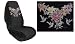 Car Truck SUV Hummingbird Print Seat Covers 2 Black Universal Hummingbird with Floral Print Vehicle Bucket Seatcovers