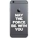May The Force Be with You Star Wars Inpsired Vinyl Cell Phone Decal for The iPhone or Android (White 2