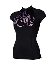 Rip Curl Womens Classic Dramarama Cap Sleeve Rash Guard (Black, 10)