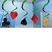 Casino Party 24in Hanging Swirl Decorations 5ct