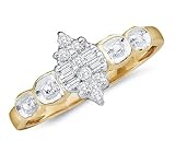 Diamond Promise Ring 10k Yellow Gold Anniversary (1/10 Carat)