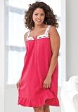 Dreams and Company Plus Size Short Soft Knit Cotton Nightgown Dreams & Co