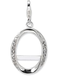 Sterling Silver Oval Photo W/Lobster Clasp Charm