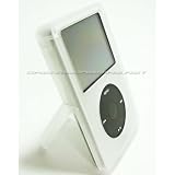 DB Premium iPod Classic 80gb / iPod Video 30gb Crystal Case with Kickstand - CLEAR/WHITE + Protective Screen Film - Combo Pack