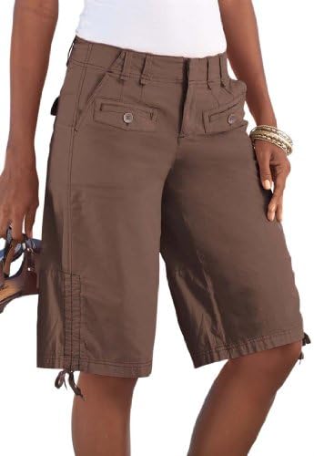 Roamans Women's Plus Size Silicone-Washed Bermuda Shorts