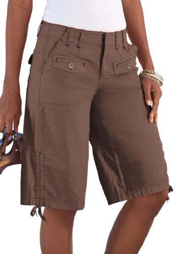 Roamans Women's Plus Size Silicone-Washed Bermuda Shorts