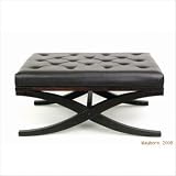 Grand Tufted Leather Ottoman