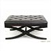 Grand Tufted Leather Ottoman