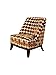 Armen Living 861 Jester Club Chair, Brilliant Orange and Red Circles