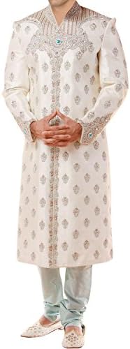INMONARCH Mens Attractive Designer Traditional Bollywood Sherwani SH215 40R Cream