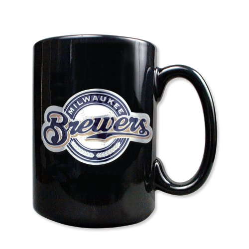 Milwaukee Brewers 15oz Black Ceramic Mug
