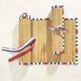 Patio Stripe Straw and Fabric Table Runner 54-in