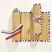 Patio Stripe Straw and Fabric Table Runner 54-in