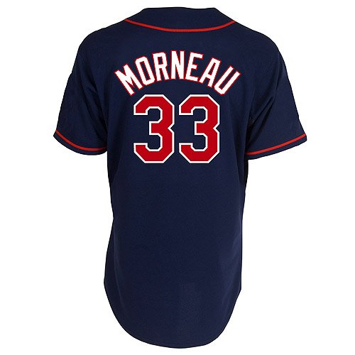 MLB Men's Minnesota Twins Justin Morneau Navy Home Short Sleeve 6 Button Synthetic Replica Baseball Jersey Spring 2012  (Navy, X-Large)